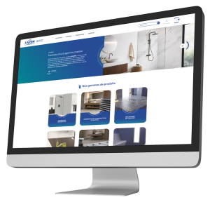 Nouveau site de Lazer créé par ETHICWEB : vue page d'accueil sur écran de bureau